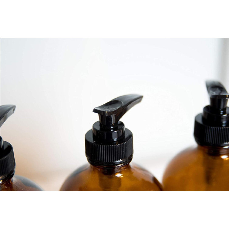 Winston Porter Amber Glass Soap Dispenser, Dish And Hand Soap Dispenser